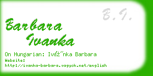 barbara ivanka business card